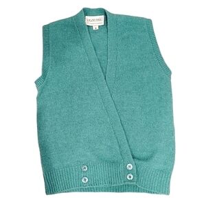 Vintage Sugar Bird Wool Blend Double Breasted Sweater Vest Small Made In USA